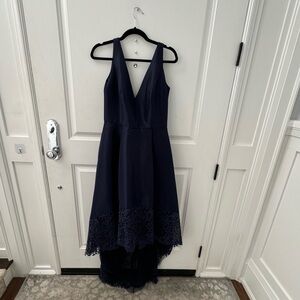 Navy blue High low V neck dress!